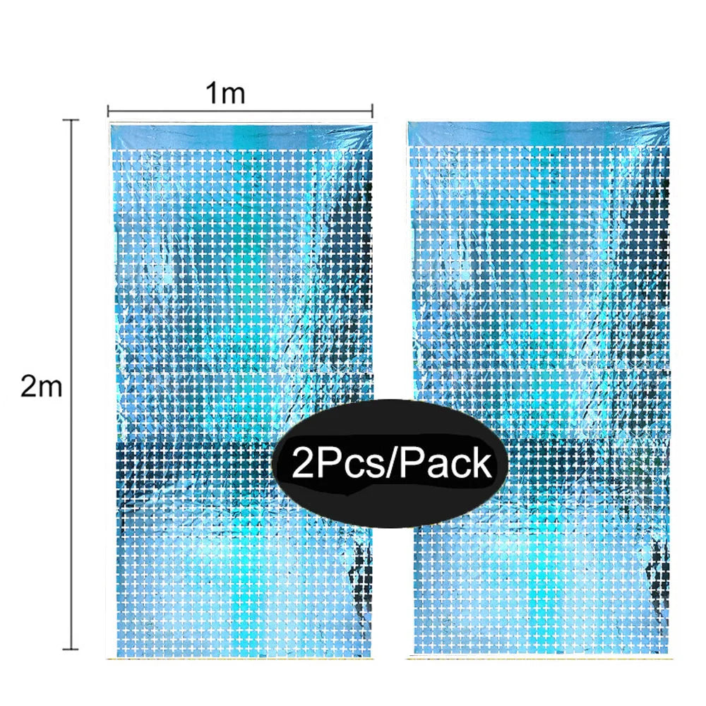パーティー・インテリア装飾 キラキラ!カーテン 2枚入 ミラーボール風デザイン