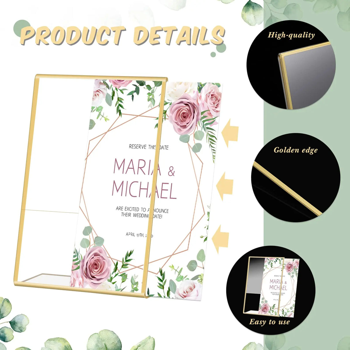 イベント・結婚式装飾|ゴールドアクリルサインホルダーフレーム