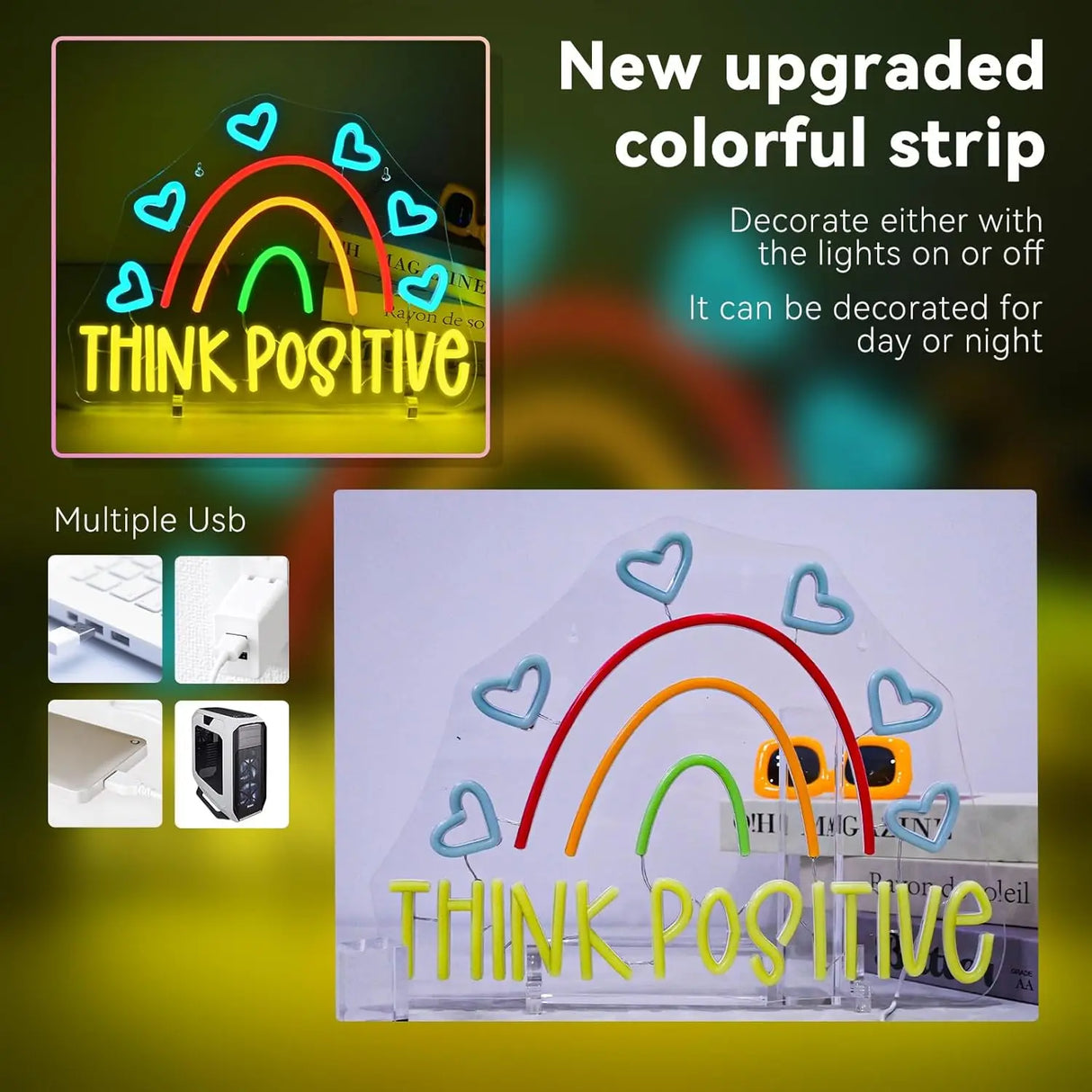 THINK POSITIVE LEDネオンサイン(ネオン看板)調光機能付き