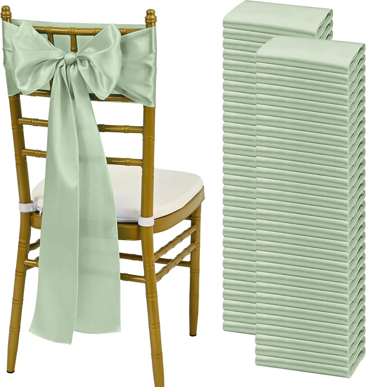 インテリア・パーティ装飾 | サテン椅子リボンセット | 全長2.75m