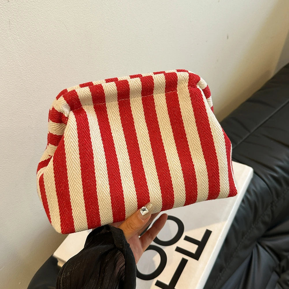 |イベント・ノベルティ用品 | ストライプ柄クラッチバッグ | W22xH17㎝