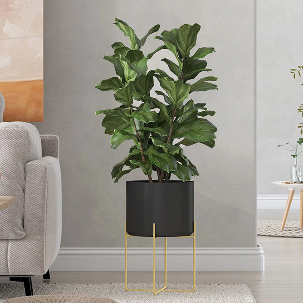 ゴールドプラントスタンド・ポットライト付き・高級ラック・フロアタイプ