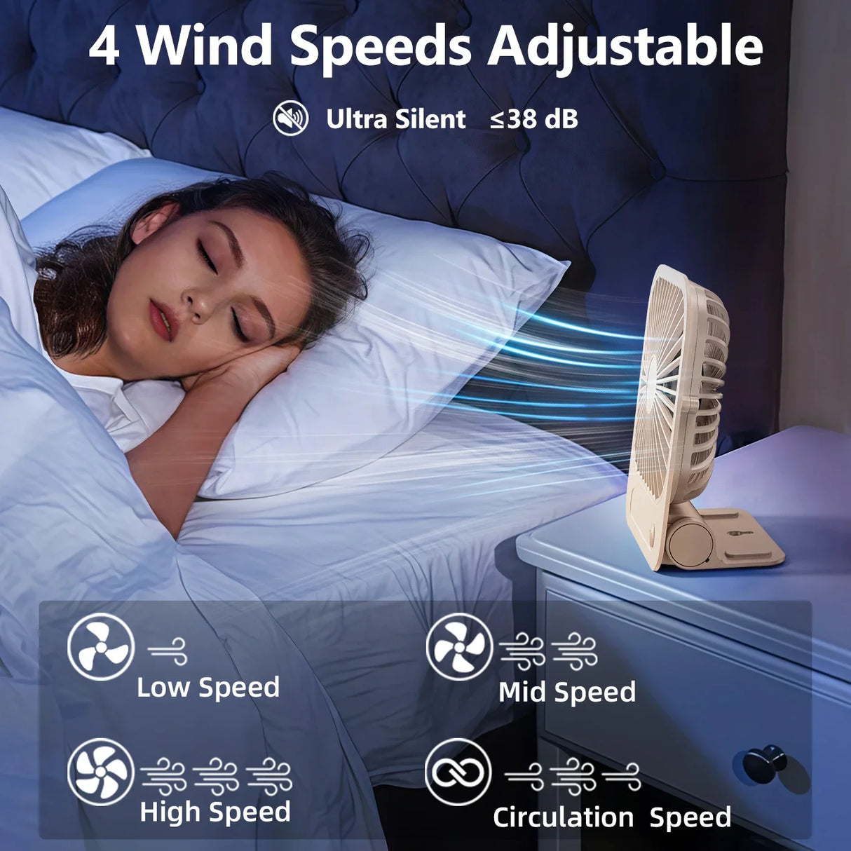 |イベント・ノベルティ用品 | USB充電 マグネット付き 4段階 風量調節可!扇風機