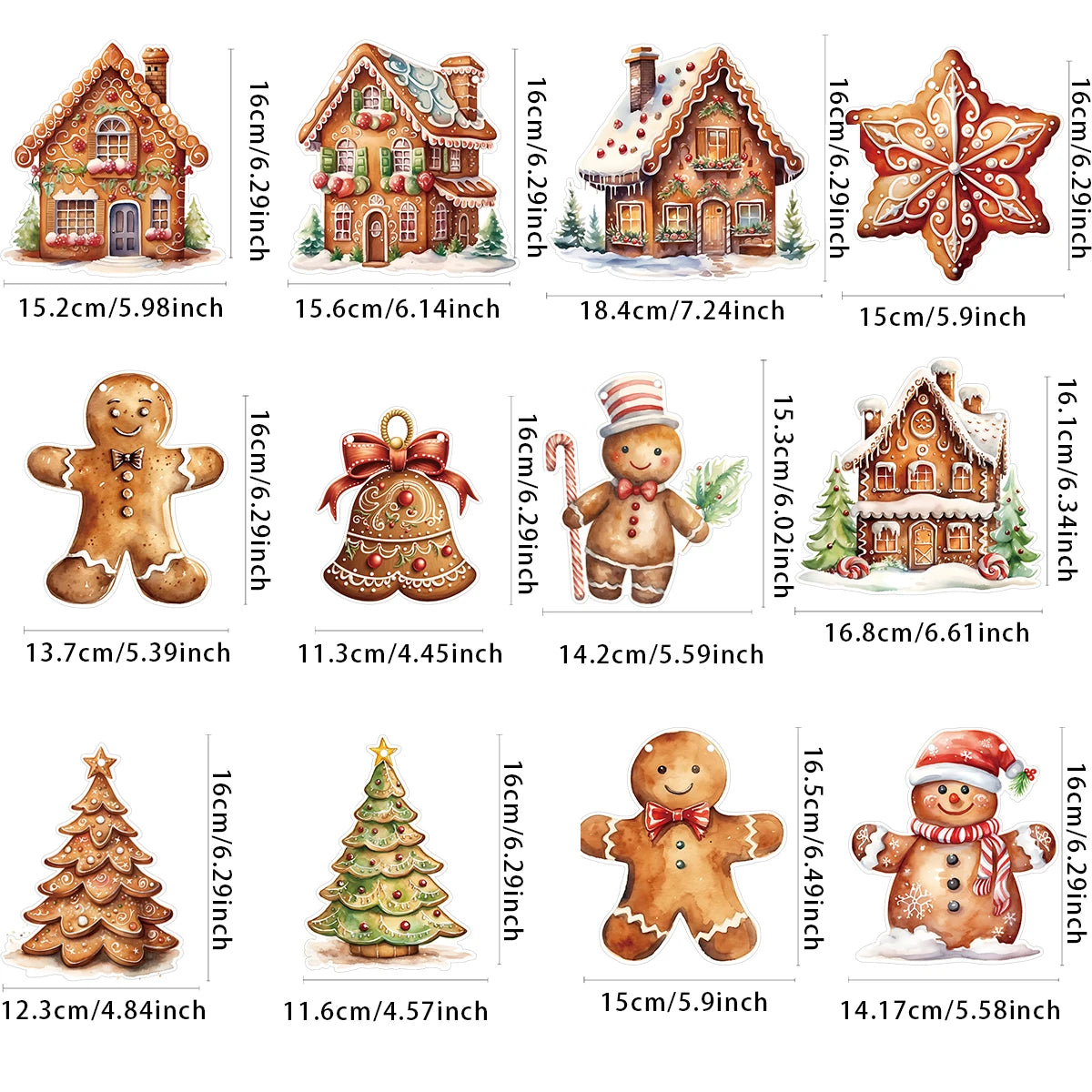 【クリスマス・パーティー装飾】ジンジャーマン 紙製オーナメント( 1セット)