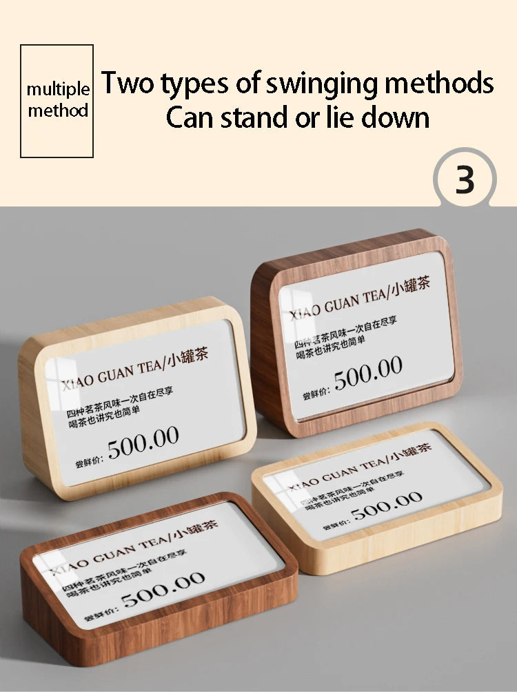 無垢材縦型カードホルダーディスプレイ