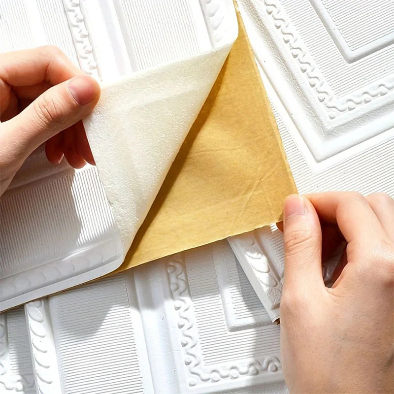 DIY用 3Dアンティーク柄 壁面風ステッカー 35cmX35cm 防水・防カビ機能