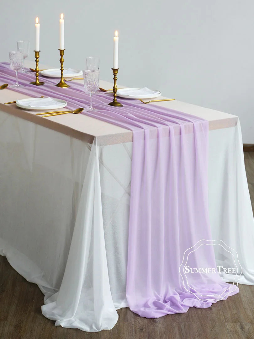 インテリア・パーティ装飾 | シアー生地テーブルランナー| 幅34cm/74cm