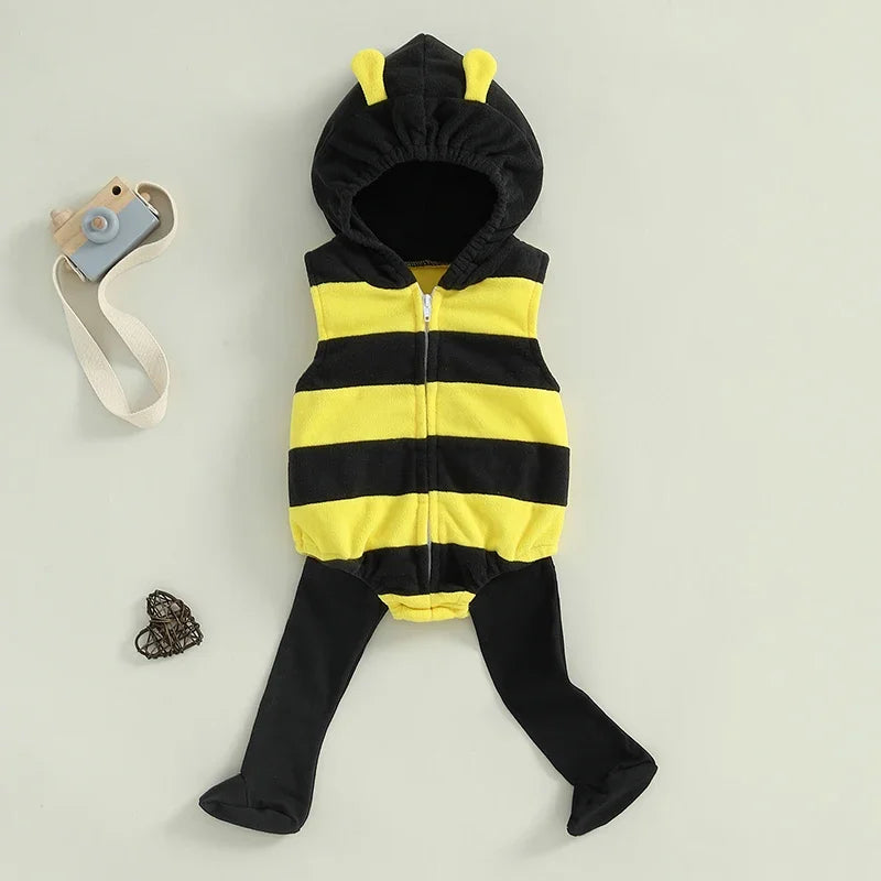 イベント・ハロウィングッズ|ベビー用ミツバチ変身ロンパースセット(0ヶ月~24ヶ月)