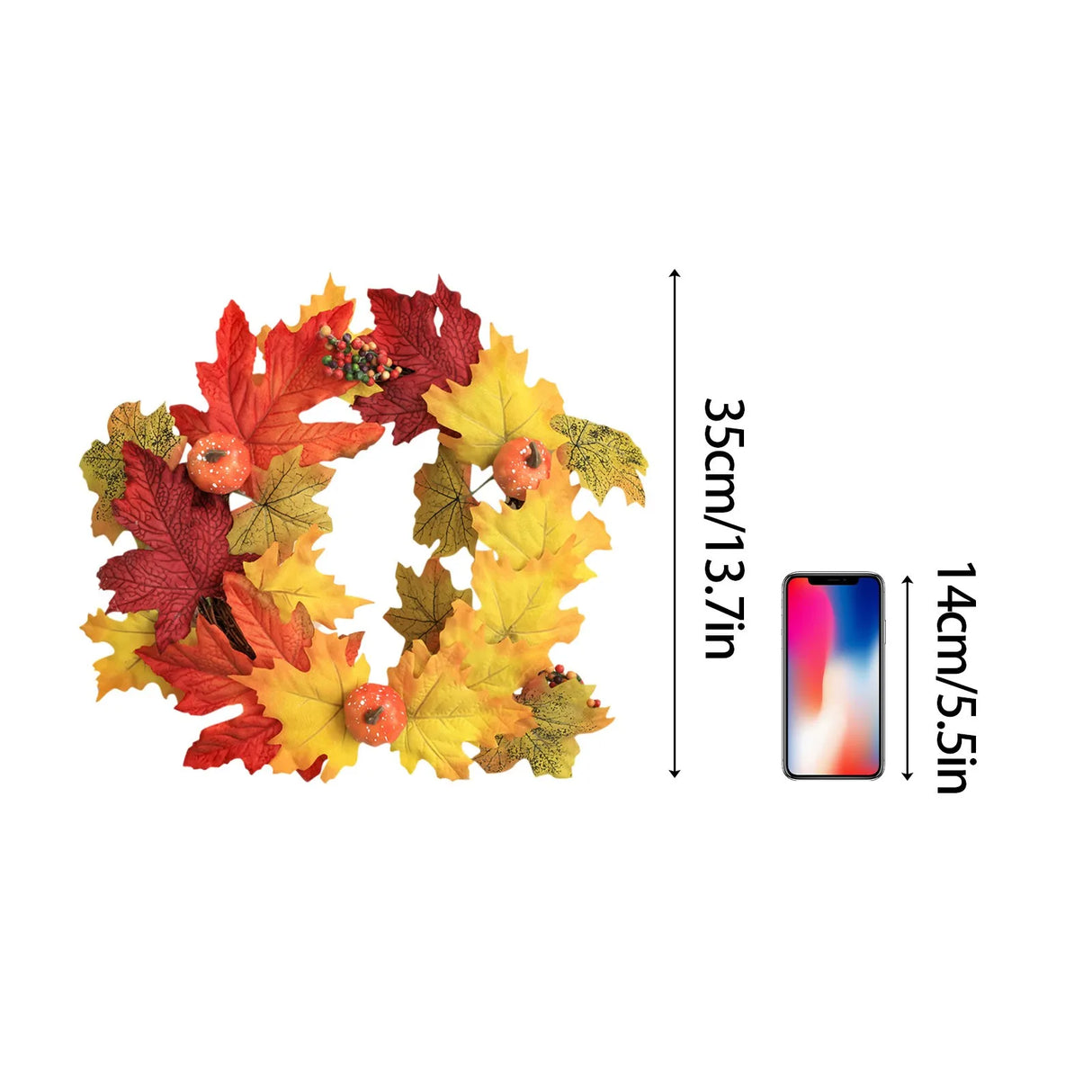 イベント・ハロウィングッズ|秋のメープルリーフとパンプキンリース