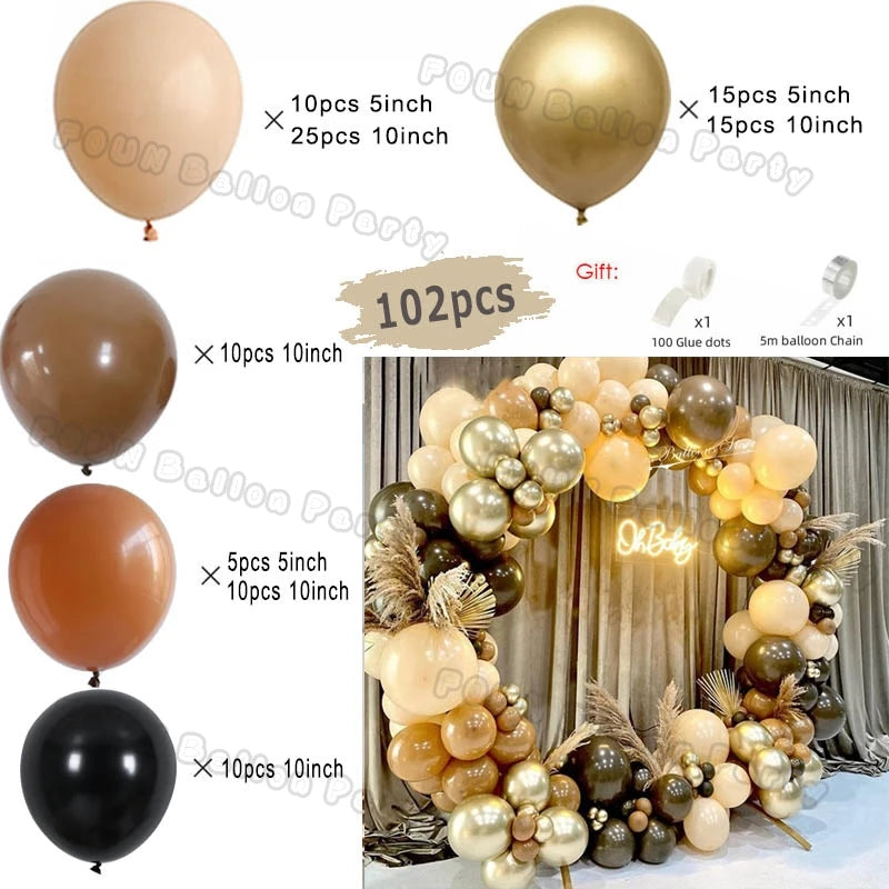 ベージュホワイト バルーンガーランドアーチキット