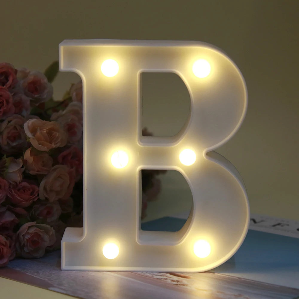 【LED装飾】LEDライト・デコレーションライト(ハート/数字/アルファベット)ホワイト 16cm