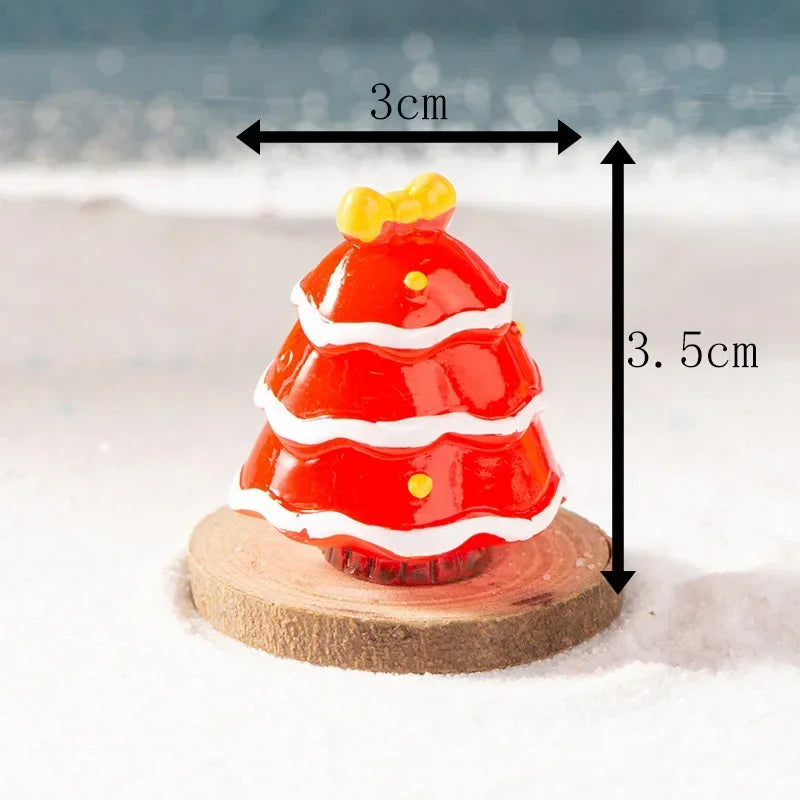 【クリスマス用装飾】ミニクリスマスツリー サンタ&妖精の樹脂置物