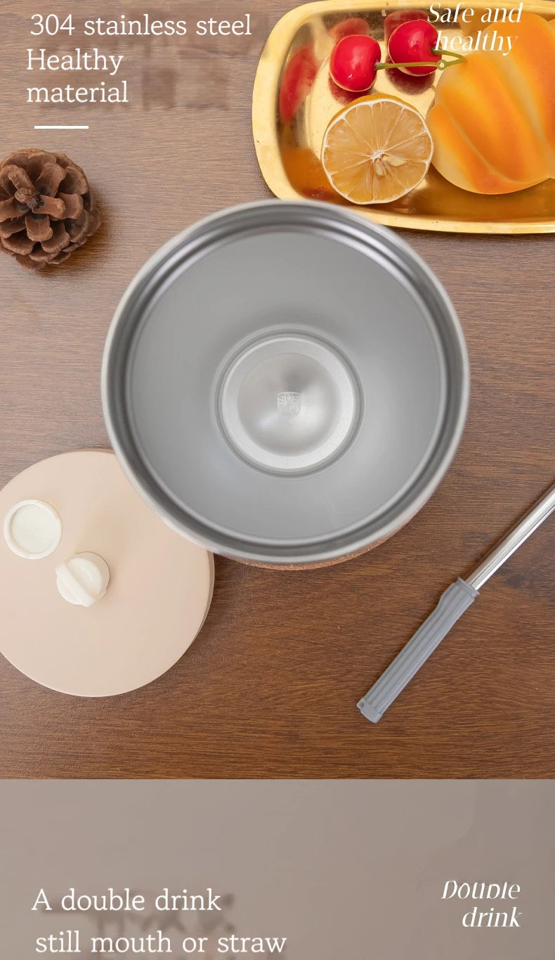 |イベント・ノベルティ用品 | 真空断熱ステンレス製 ストロー付きボトル | 600ml