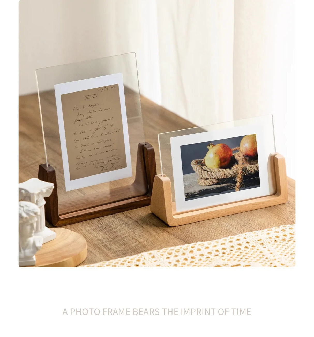 北欧風アクリル製フォトフレーム 木製