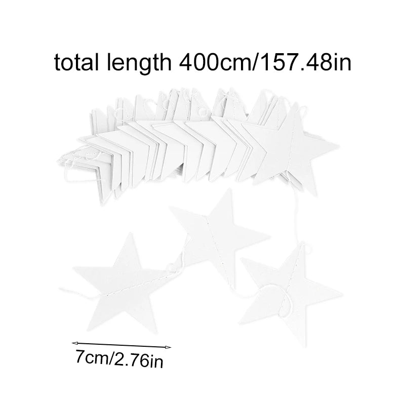イベント・クリスマス装飾|カラフル星型バナー ゴールドシルバーガーランド