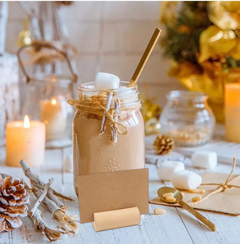 イベント・結婚式装飾|天然木製席札クリップ 写真ディスプレイ用