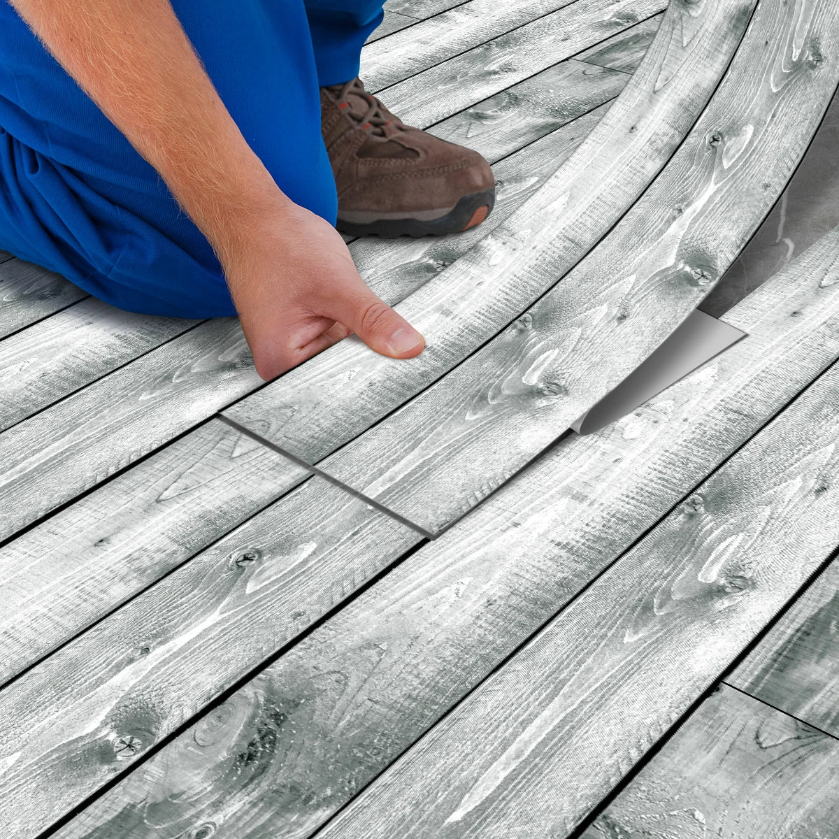 DIY用 ヴィンテージ風木目調 ステッカー 幅15㎝ x 90cm 5枚入