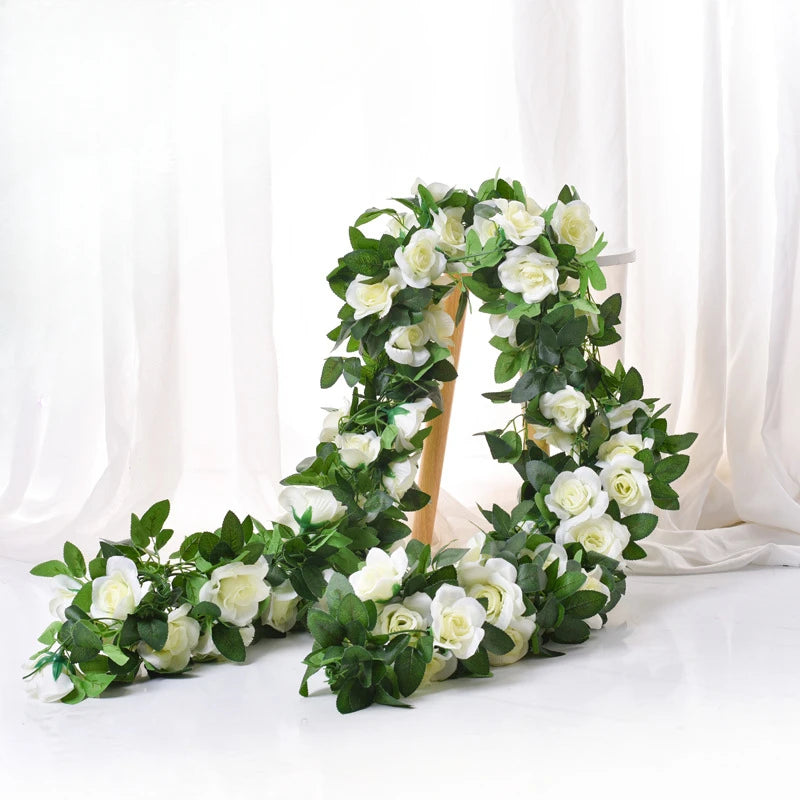 パーティー・ガーデン装飾|造花バラつるガーランド(2.2M)