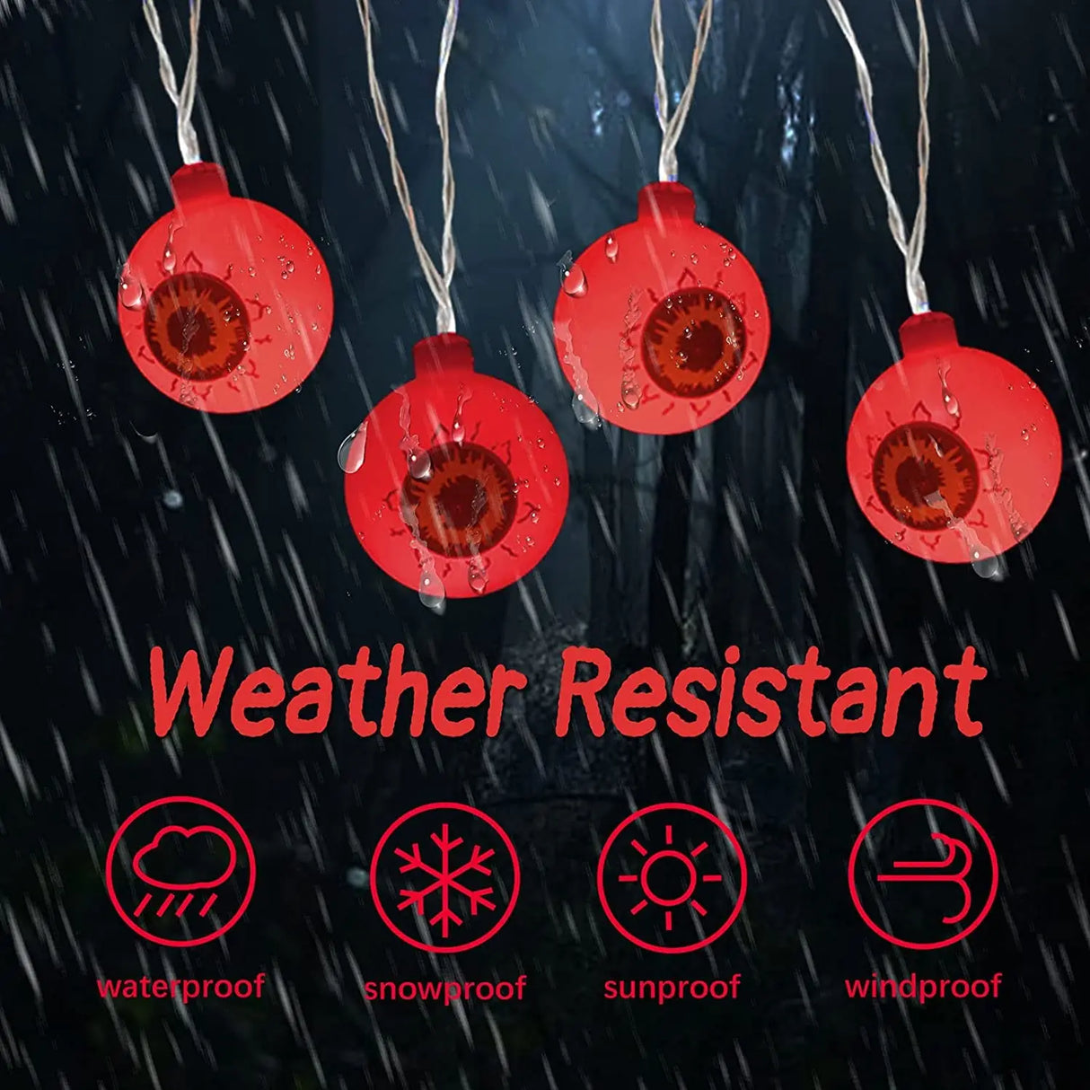 イベント・ハロウィン装飾|LED目玉飾りランプ リモコン付き