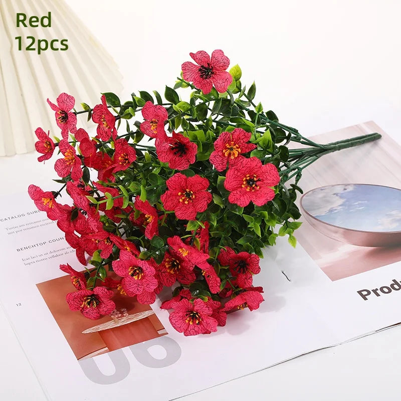 パーティー・インテリア装飾|UV耐性ミックスカラー人工デイジー(12束)