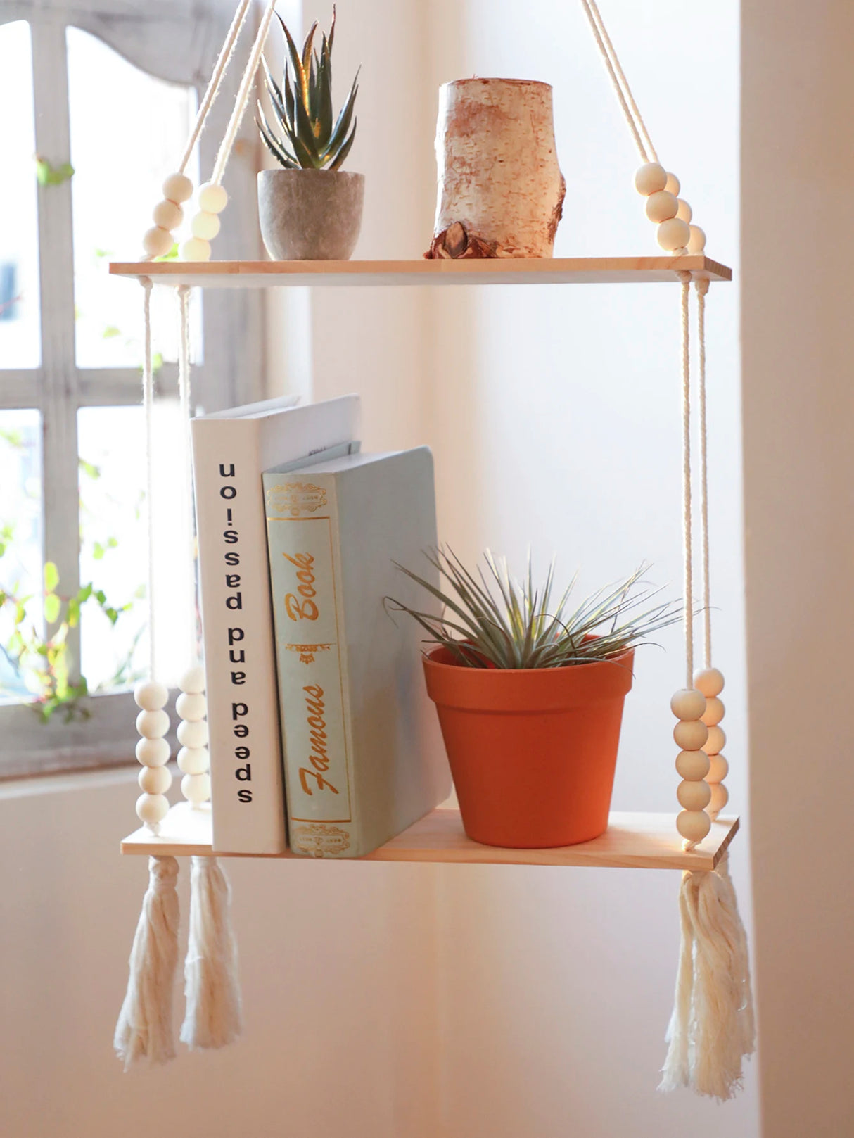 木製壁掛けラック 植物シェルフ ホームデコ