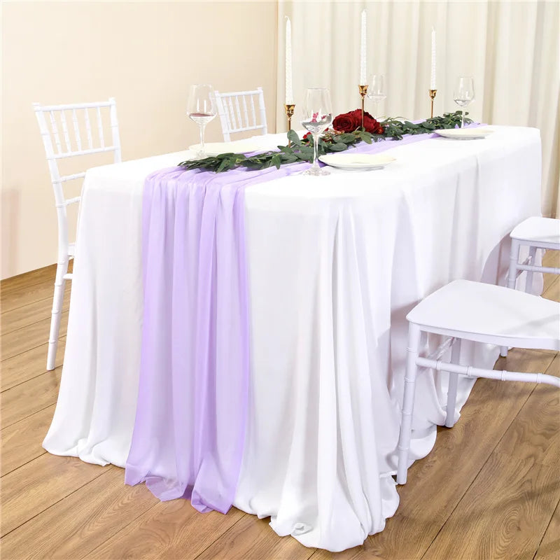 インテリア・パーティ装飾 | シフォンテーブルランナー| 全長1.8m/3m/4m/6m/8m