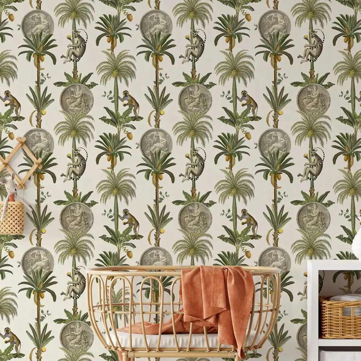 DIY用 ボタニカル風壁紙ステッカー 50c幅 3M/6M/9M 防カビ・吸音機能