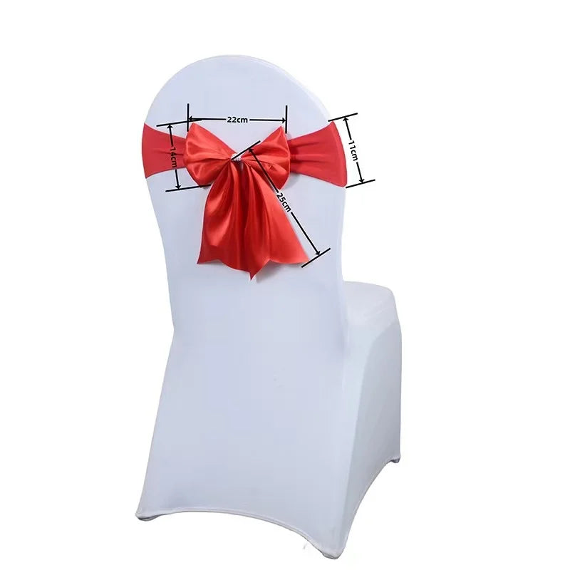 インテリア・パーティ装飾 | サテンリボン椅子カバーセット | 10/50/100個セット