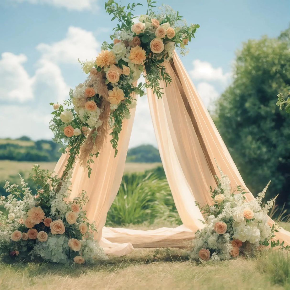 インテリア・パーティ装飾 | シフォン生地 カーテン | 全長6m/8m/10m