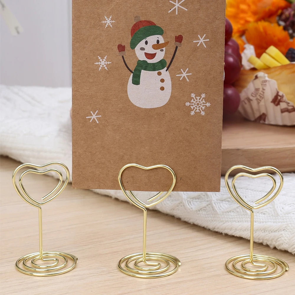 イベント・結婚式装飾|ハート型金属製プレースカードホルダー20個