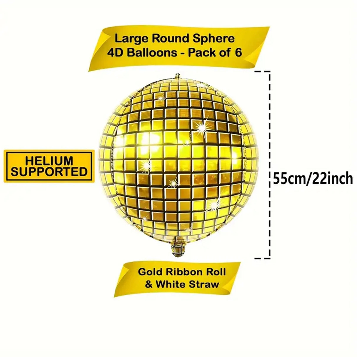 イベント・バルーン装飾|ミラーボール型バルーンセット(6個)