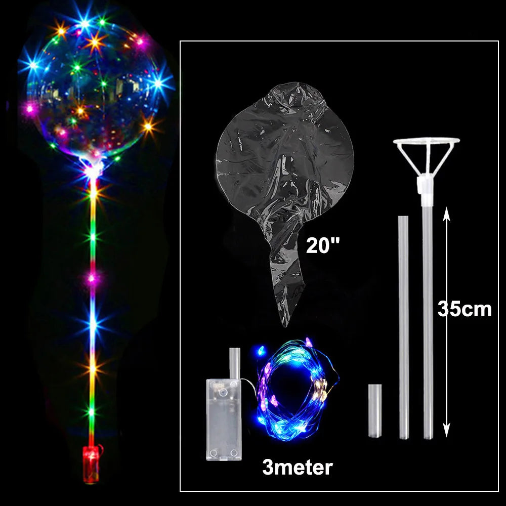 モチーフライト|イベント・クリスマス装飾|透明バルーンデコレーション用アイテムセット(34c/38c/45c)