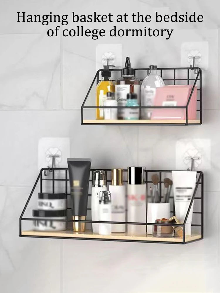 多機能アイアン壁掛け収納棚