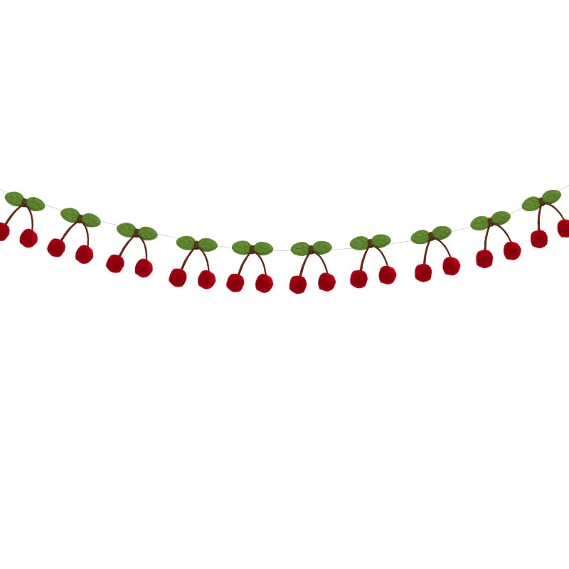 イベント・クリスマス装飾|フェルトボール チェリーガーランド デコレーション