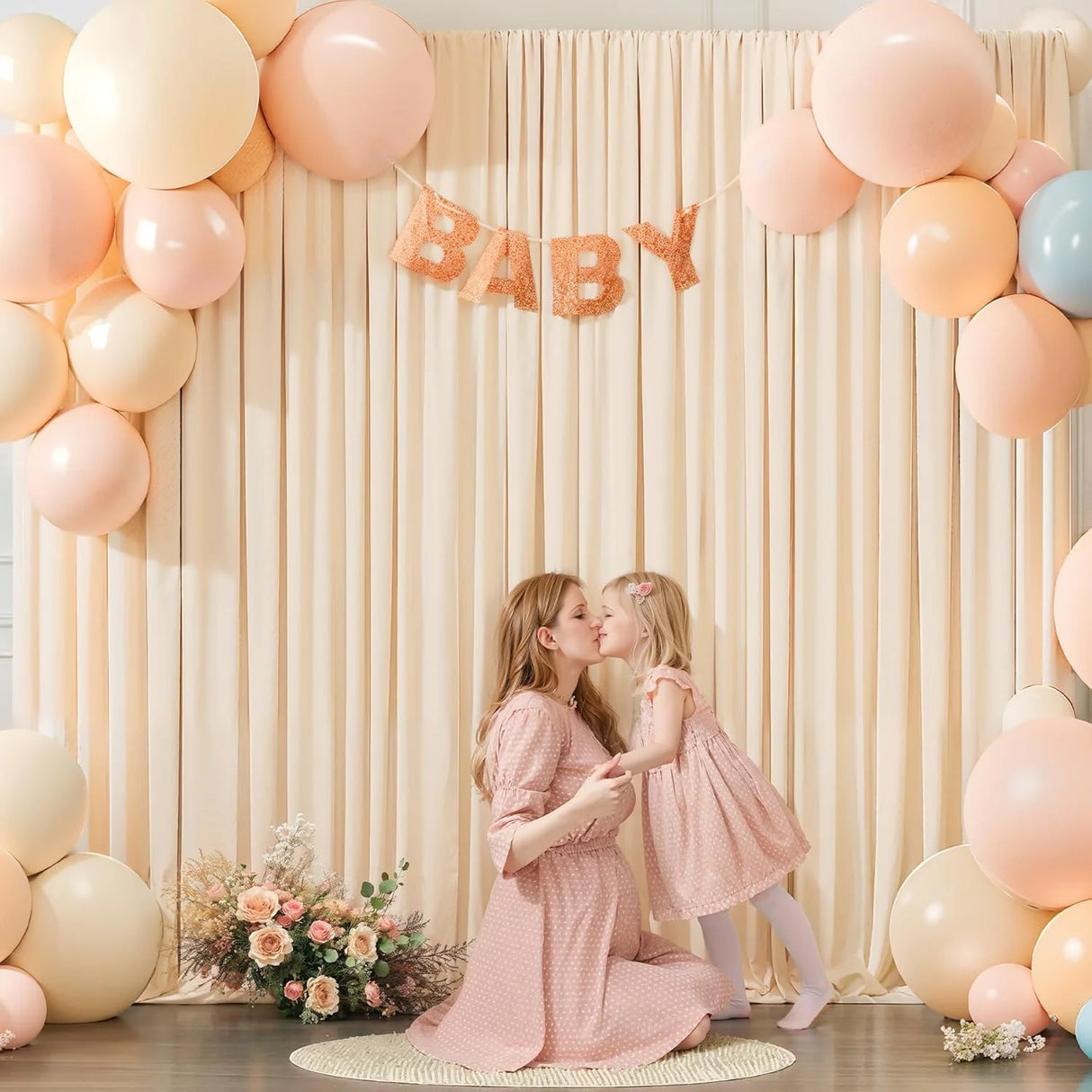 シワ防止背景幕ドレープ 5×20フィート