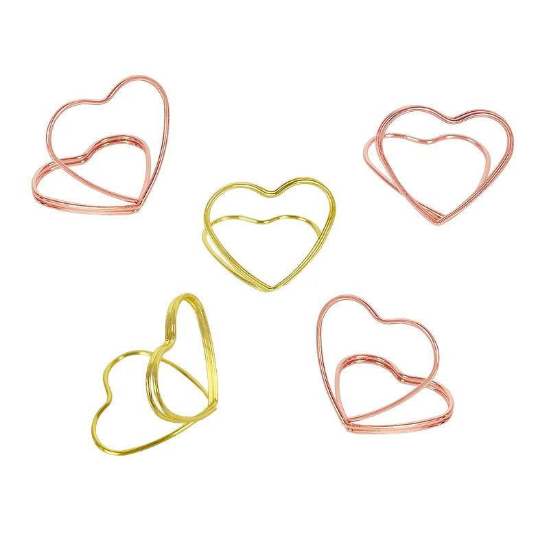 イベント・結婚式装飾|ハート型メタルフォトクリップスタンド 15個セット