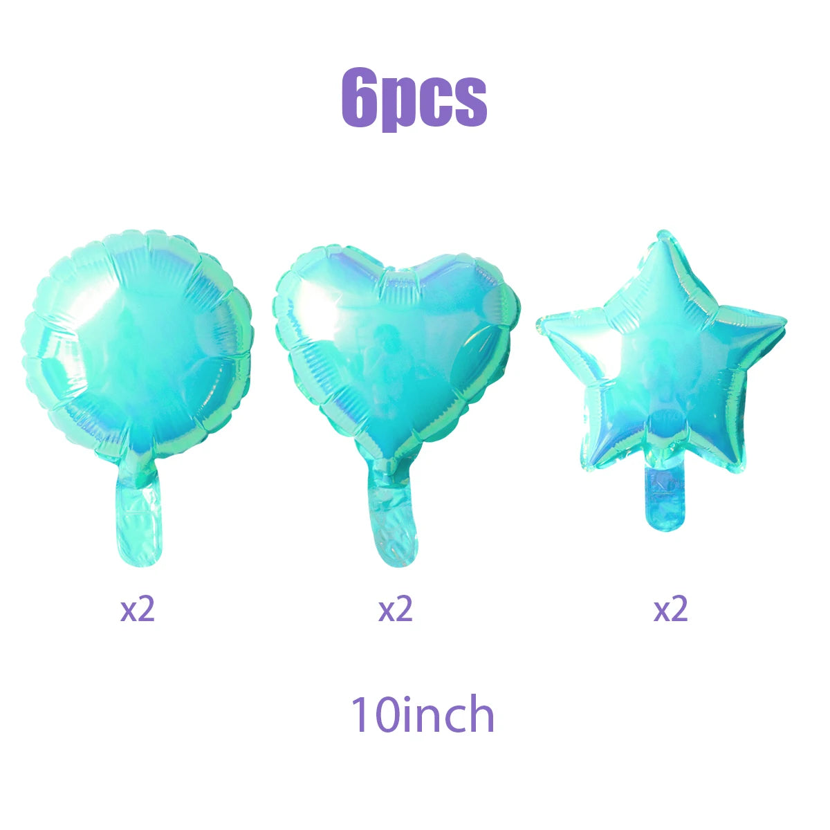 ホログラフィックレインボーバルーン6個セット