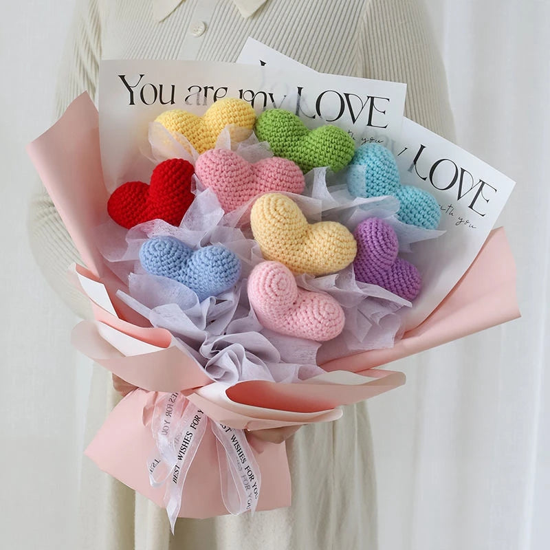 パーティー・インテリア装飾|アレンジメント用造花 かぎ針編みハート・チューリップ(40c)