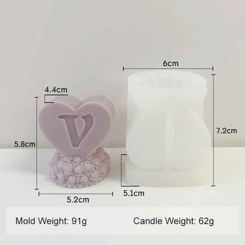 クラフト・DIY用|ハンドメイドキャンドル用 ローズハート型