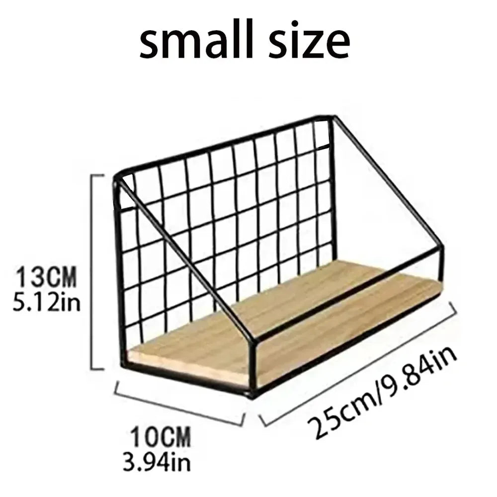 多機能アイアン壁掛け収納棚