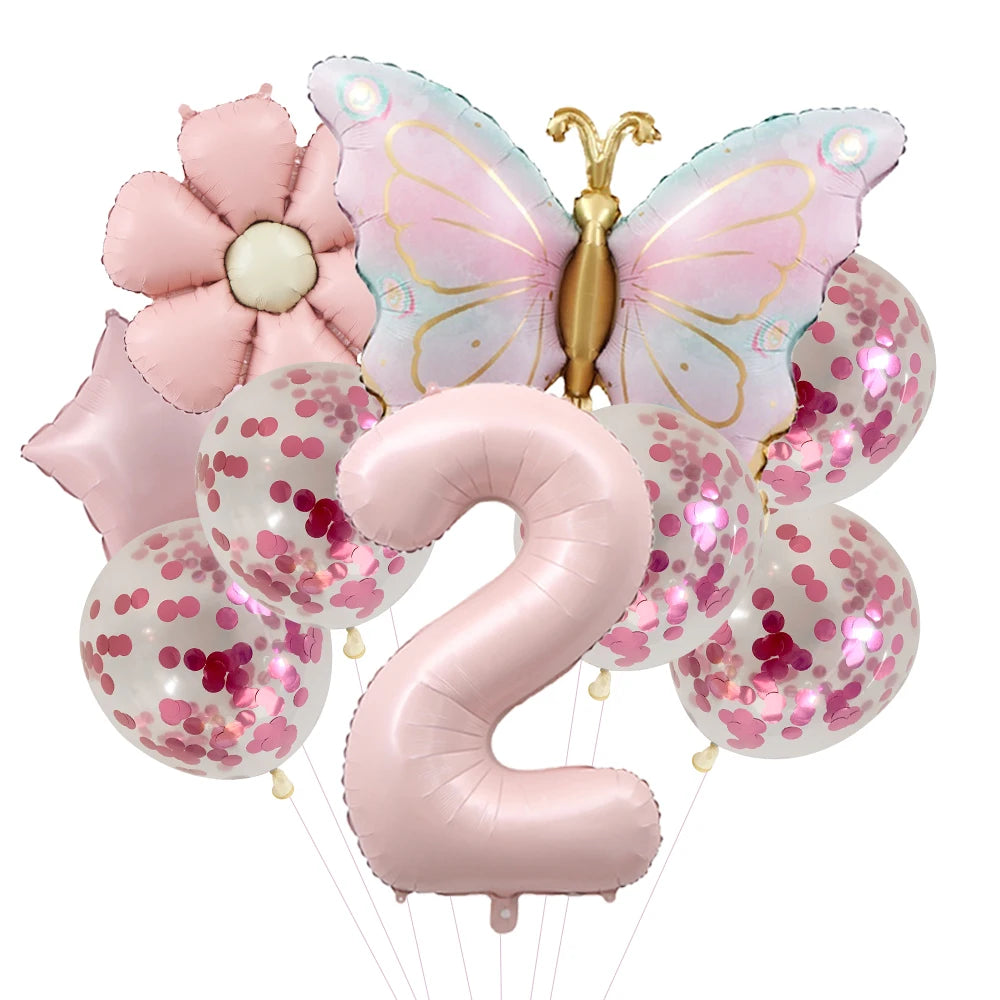 イベント・バルーン装飾 | 蝶&数字&フラワーバルーンセット