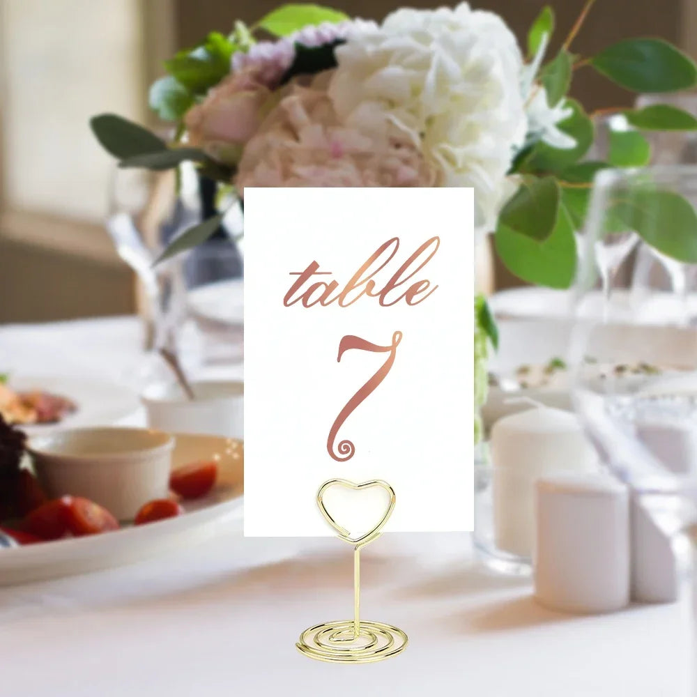 イベント・結婚式装飾|金属製ハート型プレースカードホルダー 24個セット