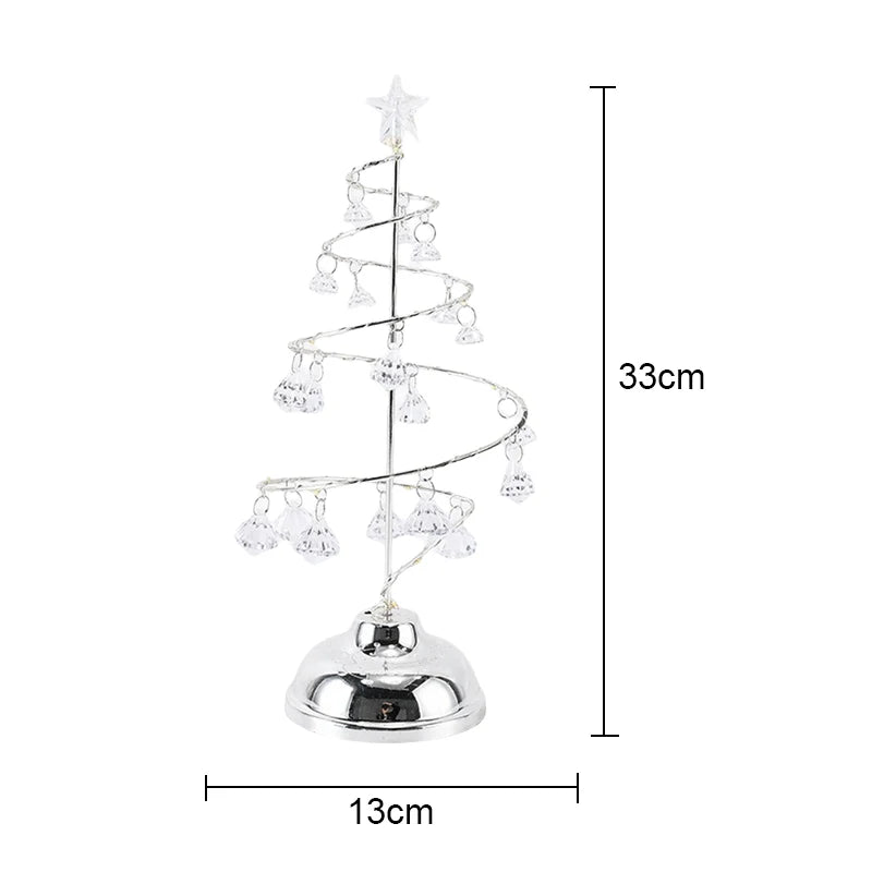モチーフライト|イベント・パーティー装飾|LED クリスタルツリーテーブルランプ(高さ33c) 電池式