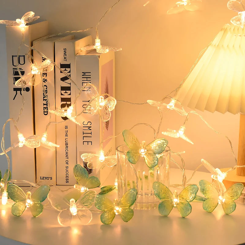 パーティー・インテリア用装飾 バタフライLEDライト 1.5M 蝶モチーフ