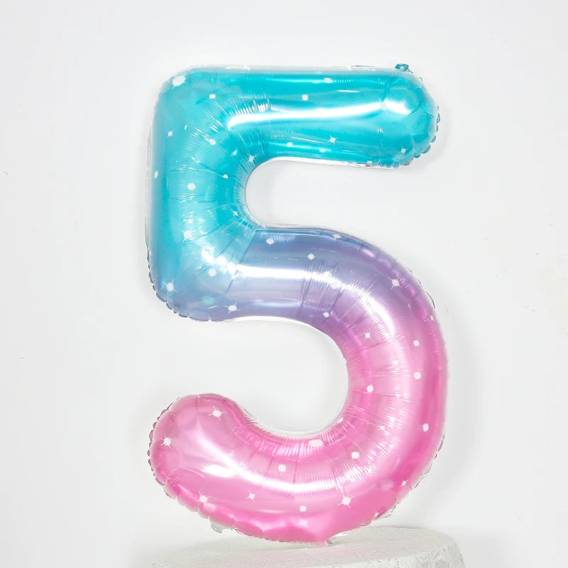 イベント・クリスマス装飾|グラデーションレインボー数字バルーン(ナンバーバルーン)