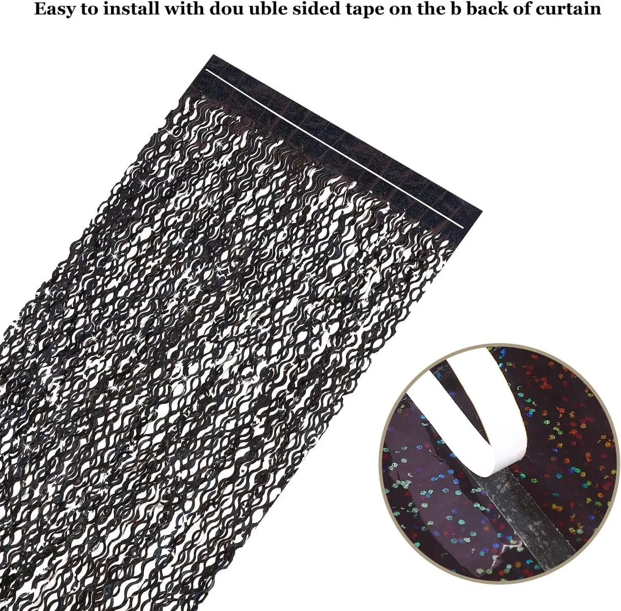 パーティー・インテリア装飾 キラキラ!カーテン 波型/ストレート型 2種類