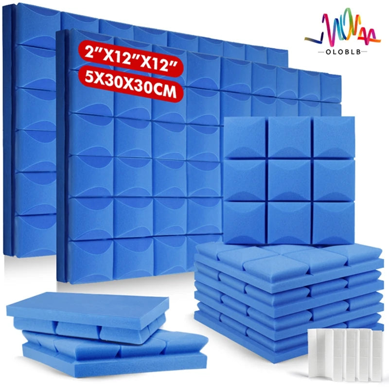 防音!DIY用 POPなキューブ型タイル風 ステッカー 10枚入 厚さ5cm吸音素材