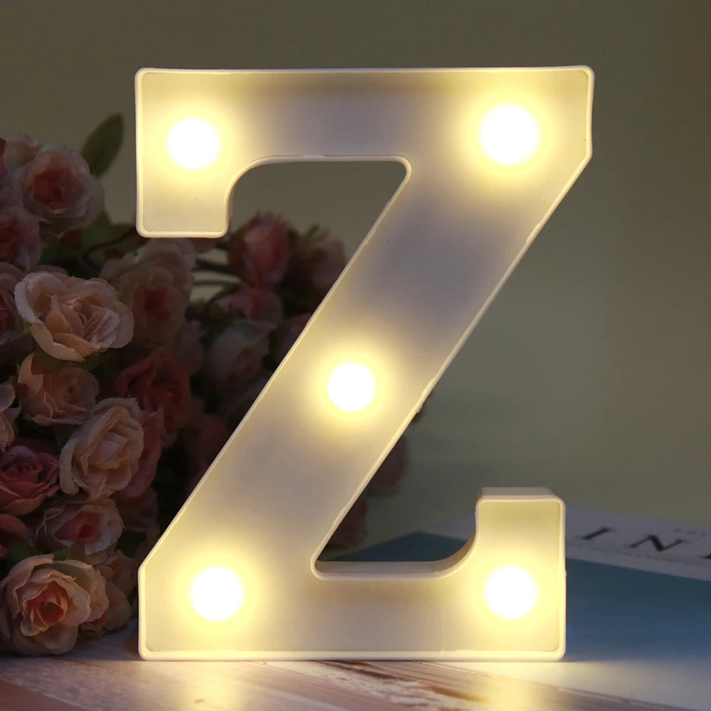 【LED装飾】LEDライト・デコレーションライト(ハート/数字/アルファベット)ホワイト 16cm