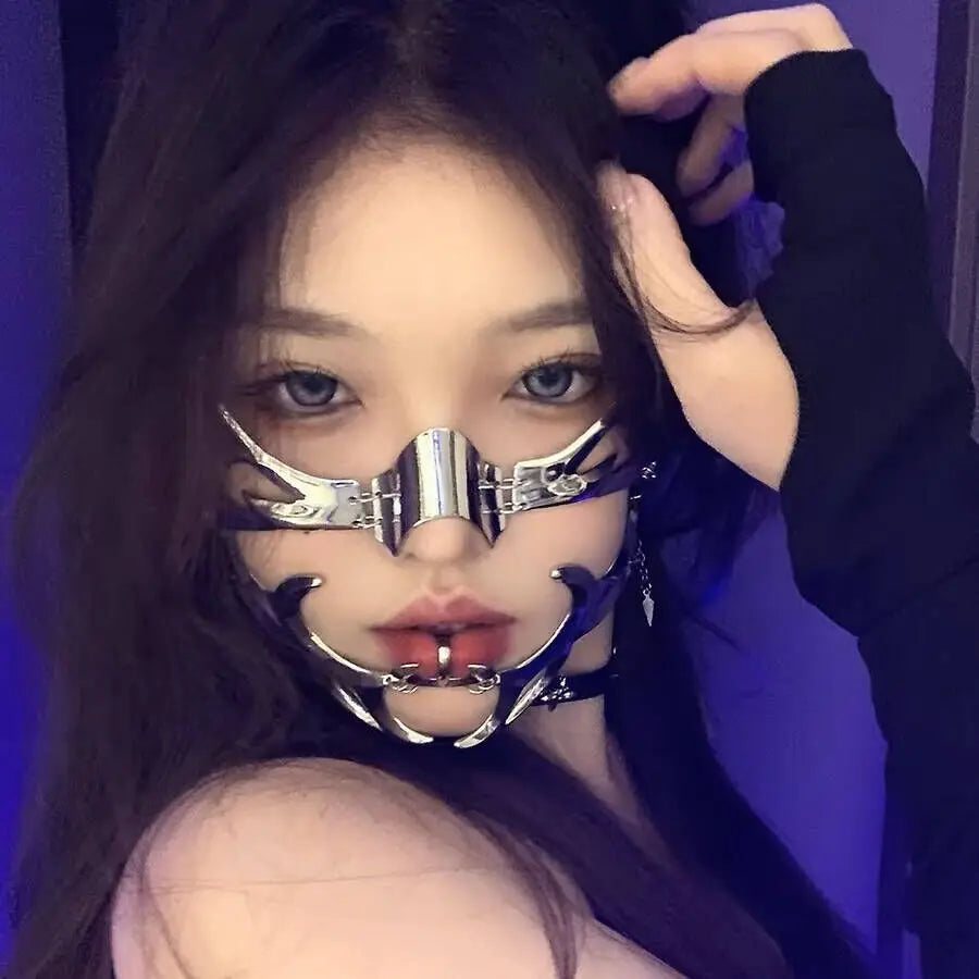 イベント・ハロウィングッズ|サイバーパンクマスク風 メタルマスク