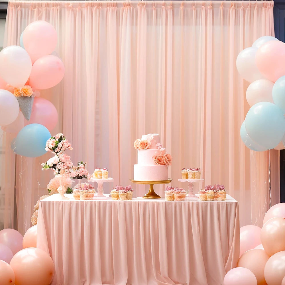 パーティー・インテリア装飾 ソフトチュール素材カーテン 結婚式・誕生日用